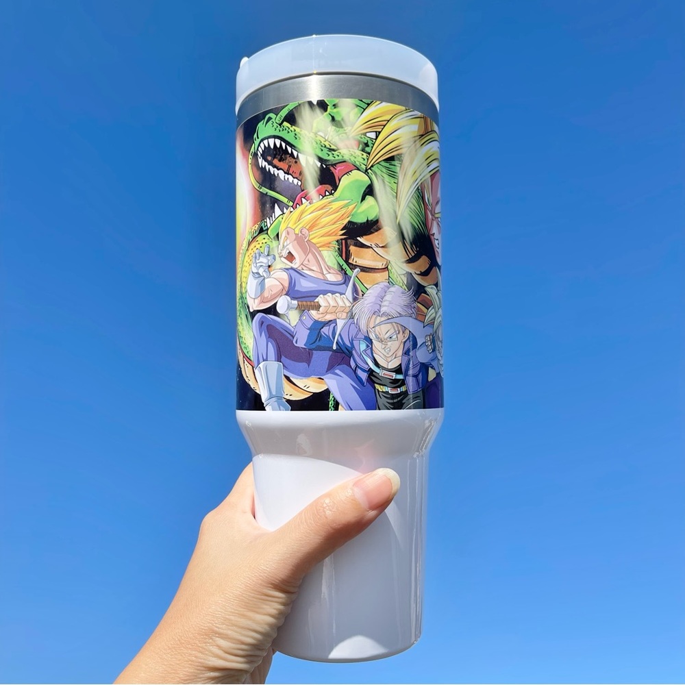 Dragon Ball Z 40 oz Tumbler with hand carry handle and Straw for COLD and HOT - Picture 3 of 4